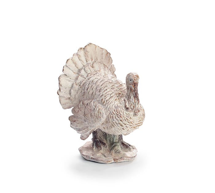 Turkey Figurine - Distressed Cream