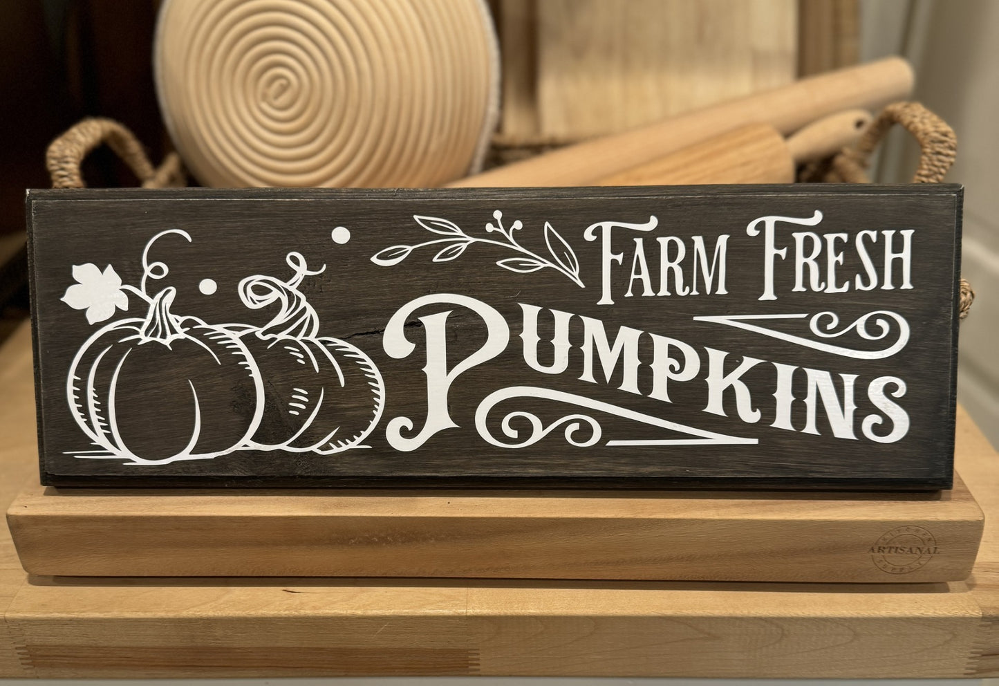 Farm Fresh Pumpkin Wood Pumpkin Sign