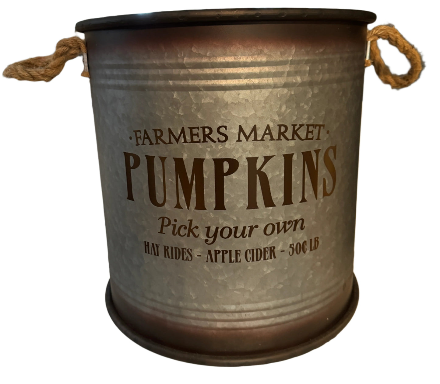 Tin Planters with Fall Message