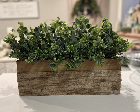 Custom Greenery with Wood Planter Box