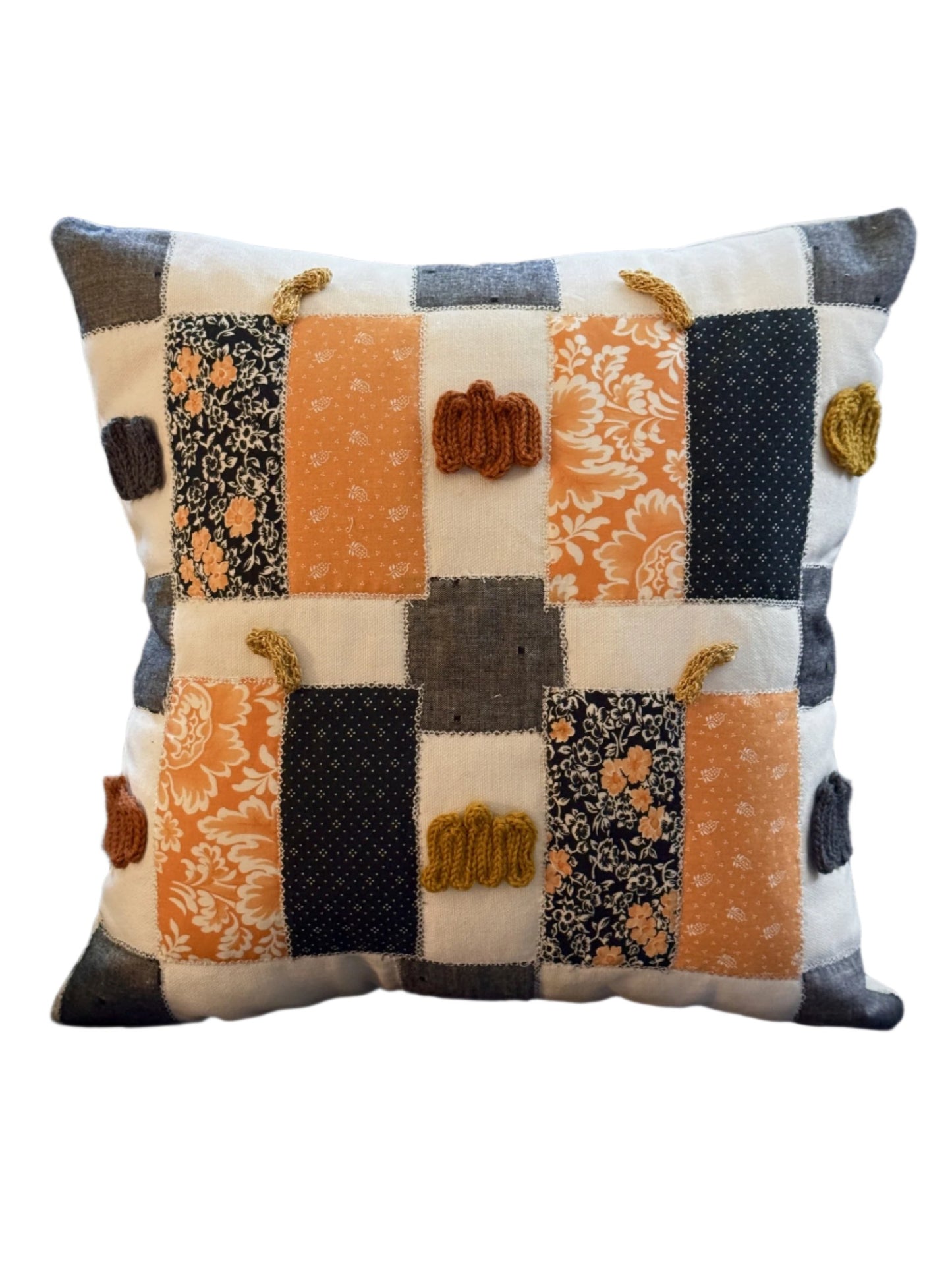 Autumn Quilted Pumpkin Pillow