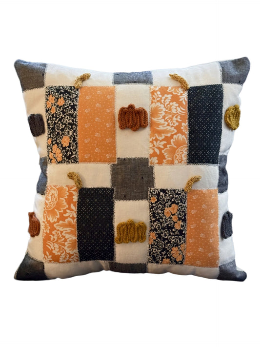 Autumn Quilted Pumpkin Pillow