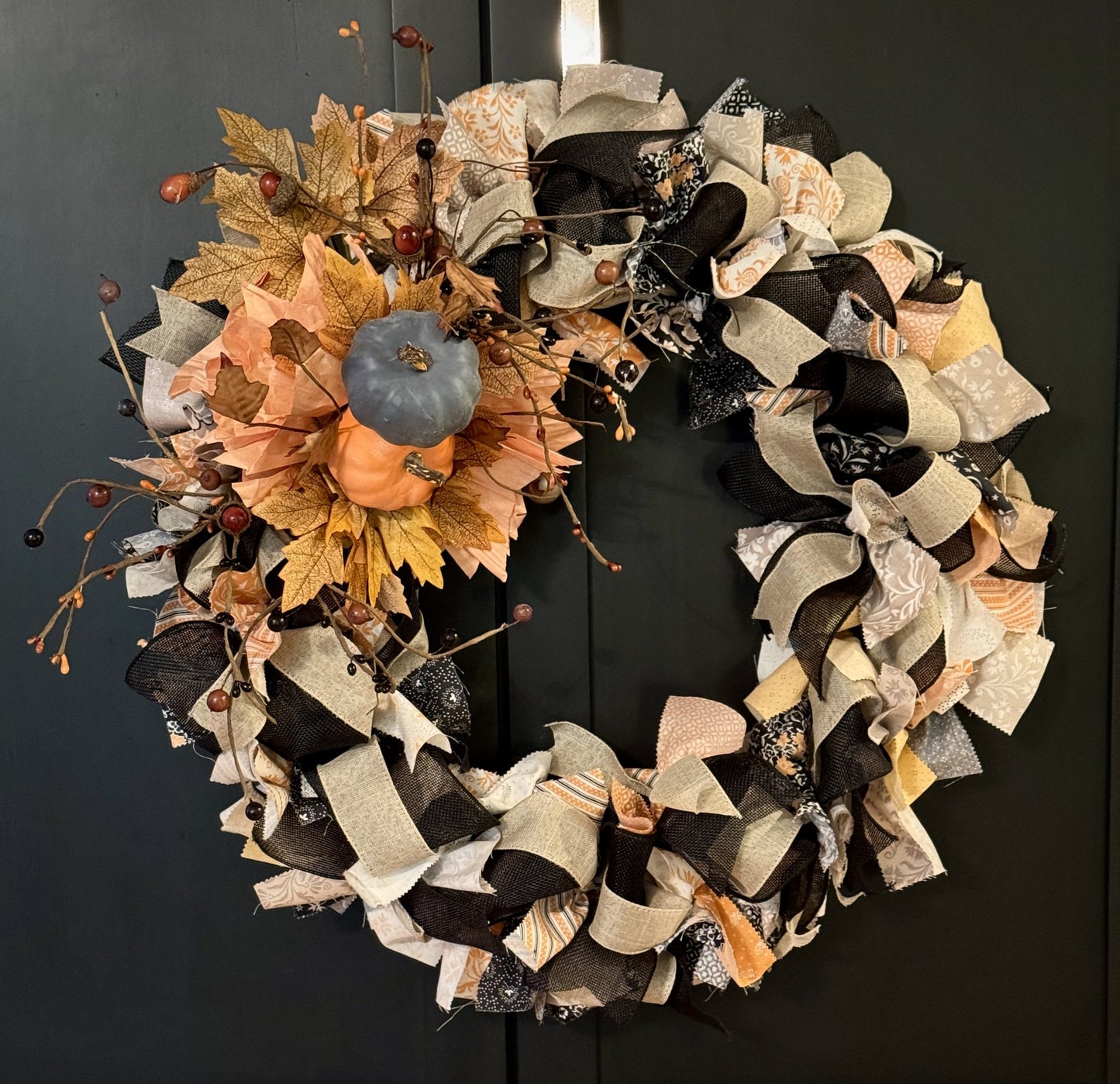 Fall Rags and Ribbons Wreath